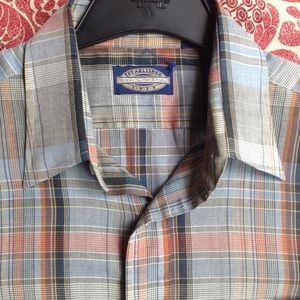 Towncraft Men's Plaid Casual Dress Shirt L